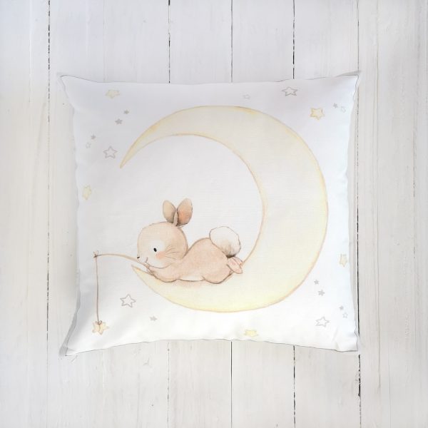 Cojín infantil decorativo Conejito en la Luna