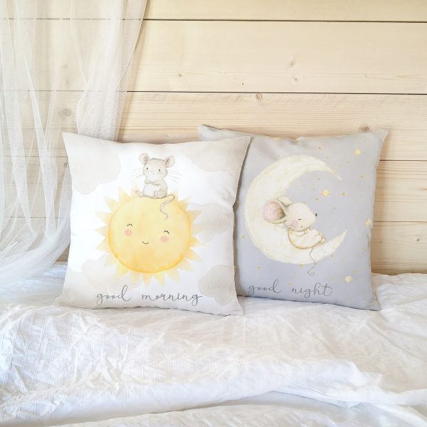 Cojín infantil decorativo Sol y Luna