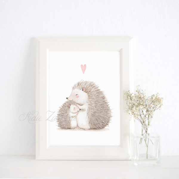 Cuadro infantil Erizos