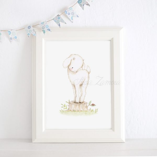 Lámina infantil Cabritillo con marco
