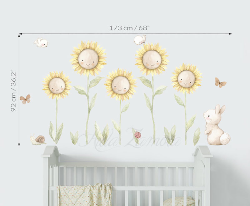 Medidas Vinilo infantil de tela Girasoles