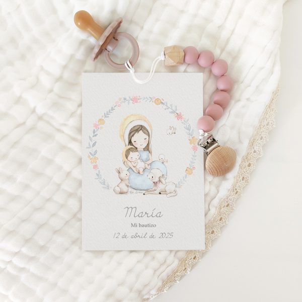 Recordatorios e invitaciones de Bautizo - Virgen María