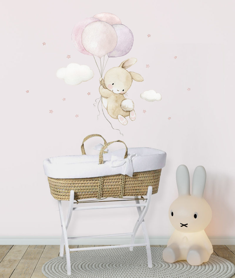 Vinilo infantil de tela Conejito con Globos 5