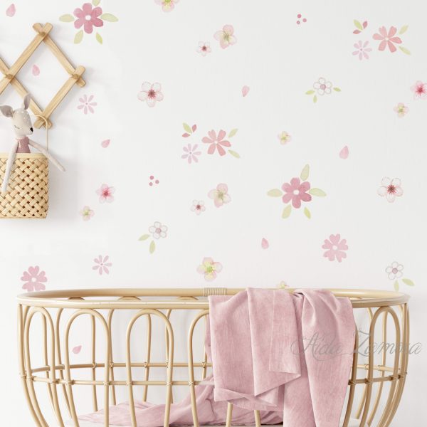 Vinilo infantil de tela Flores A