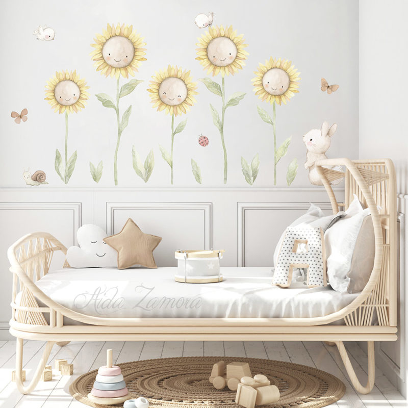 Vinilo infantil de tela Girasoles 7