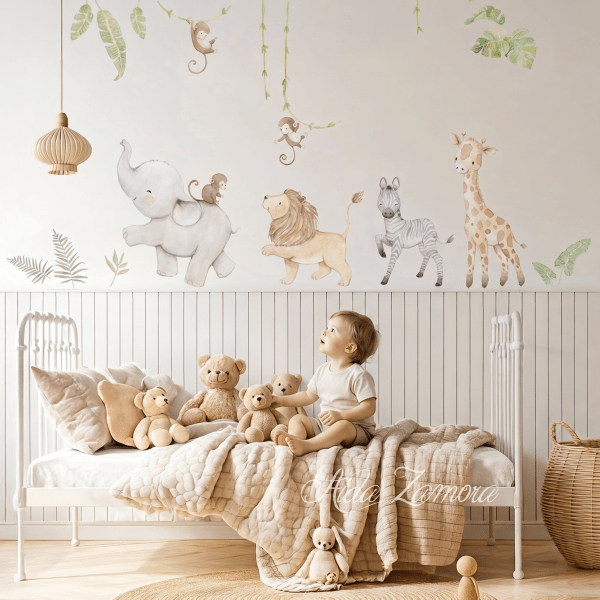 Vinilo infantil de tela Safari 1B