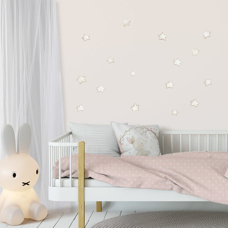 White Stars fabric wall decal